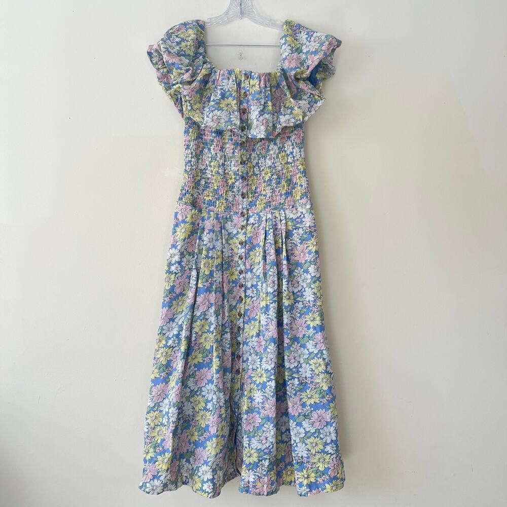 Free People Women's Lewis Maxi Dress Pastel Combo Multicolor Size L NWT - Picture 8 of 10